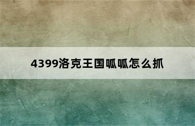 4399洛克王国呱呱怎么抓