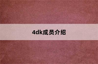 4dk成员介绍
