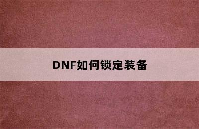 DNF如何锁定装备