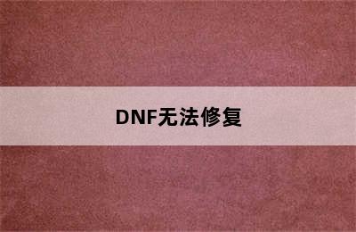 DNF无法修复
