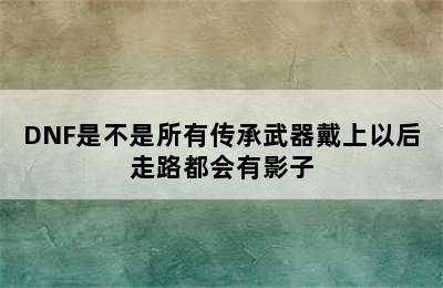 DNF是不是所有传承武器戴上以后走路都会有影子