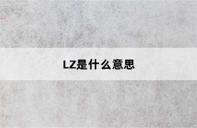 LZ是什么意思