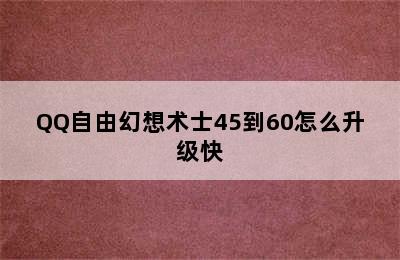 QQ自由幻想术士45到60怎么升级快