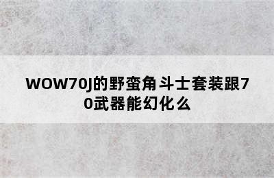 WOW70J的野蛮角斗士套装跟70武器能幻化么