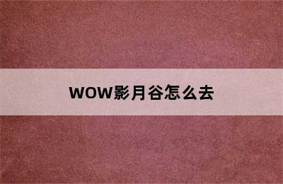 WOW影月谷怎么去