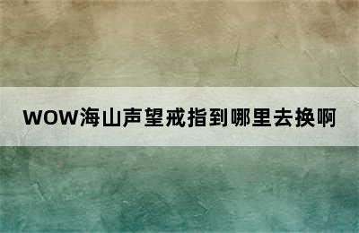 WOW海山声望戒指到哪里去换啊