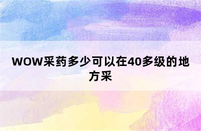 WOW采药多少可以在40多级的地方采