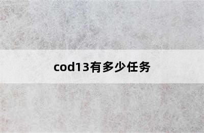 cod13有多少任务