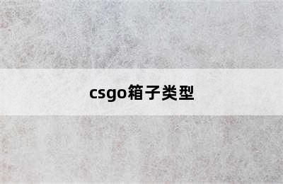 csgo箱子类型