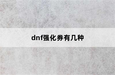 dnf强化券有几种