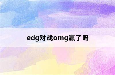 edg对战omg赢了吗