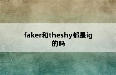 faker和theshy都是ig的吗