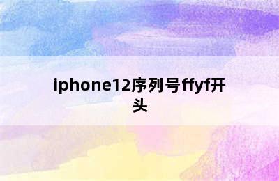 iphone12序列号ffyf开头