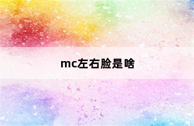 mc左右脸是啥