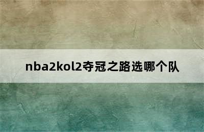 nba2kol2夺冠之路选哪个队