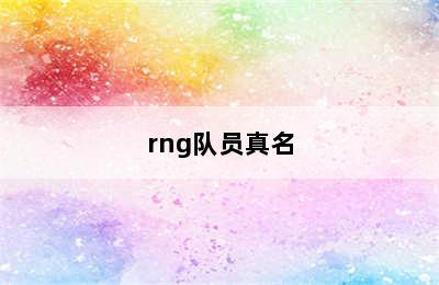 rng队员真名