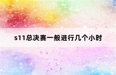 s11总决赛一般进行几个小时