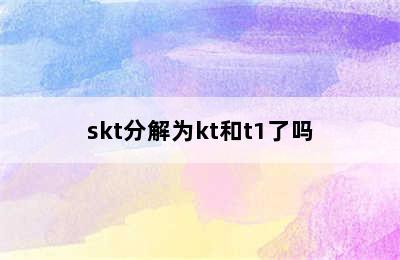 skt分解为kt和t1了吗