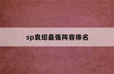 sp袁绍最强阵容排名