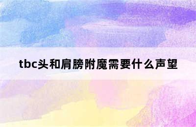 tbc头和肩膀附魔需要什么声望