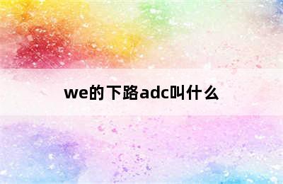 we的下路adc叫什么