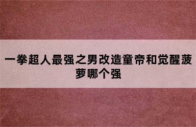 一拳超人最强之男改造童帝和觉醒菠萝哪个强