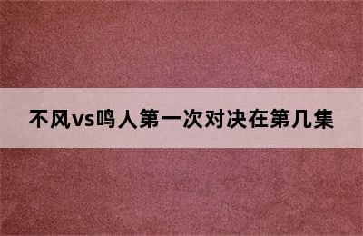 不风vs鸣人第一次对决在第几集