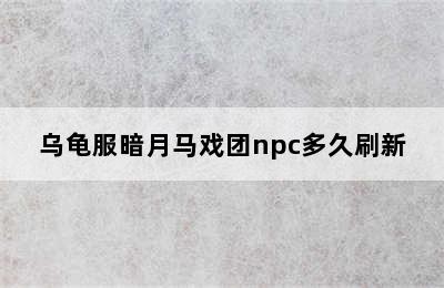 乌龟服暗月马戏团npc多久刷新