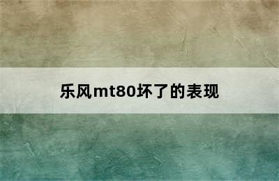 乐风mt80坏了的表现