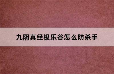 九阴真经极乐谷怎么防杀手