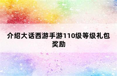 介绍大话西游手游110级等级礼包奖励