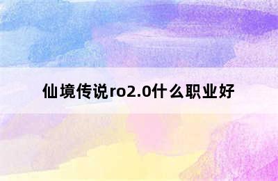 仙境传说ro2.0什么职业好