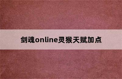 剑魂online灵猴天赋加点