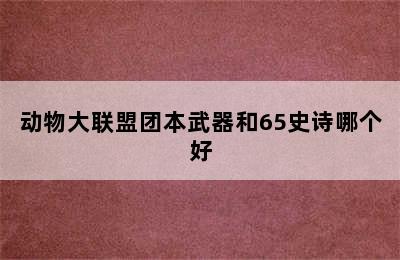 动物大联盟团本武器和65史诗哪个好