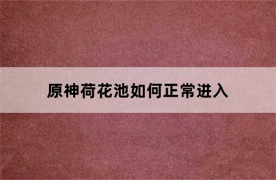 原神荷花池如何正常进入