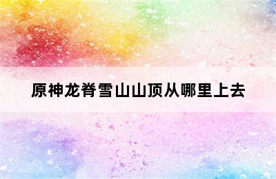 原神龙脊雪山山顶从哪里上去