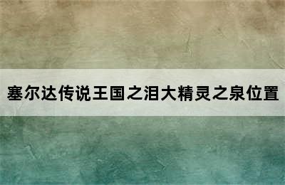 塞尔达传说王国之泪大精灵之泉位置