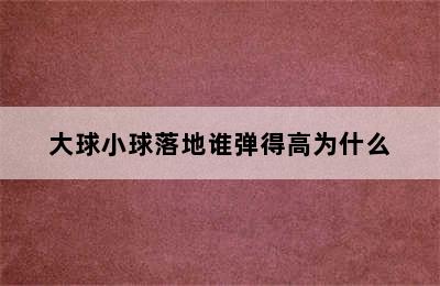 大球小球落地谁弹得高为什么