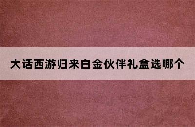 大话西游归来白金伙伴礼盒选哪个