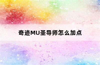 奇迹MU圣导师怎么加点