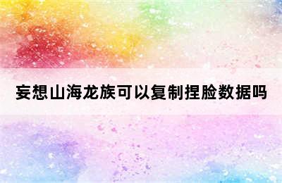 妄想山海龙族可以复制捏脸数据吗