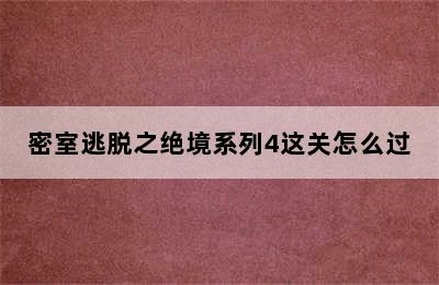 密室逃脱之绝境系列4这关怎么过