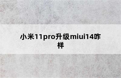 小米11pro升级miui14咋样