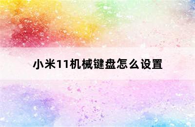 小米11机械键盘怎么设置