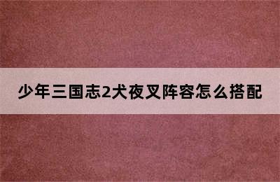 少年三国志2犬夜叉阵容怎么搭配