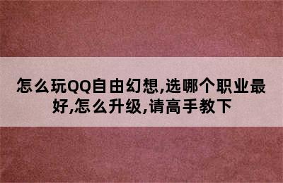 怎么玩QQ自由幻想,选哪个职业最好,怎么升级,请高手教下