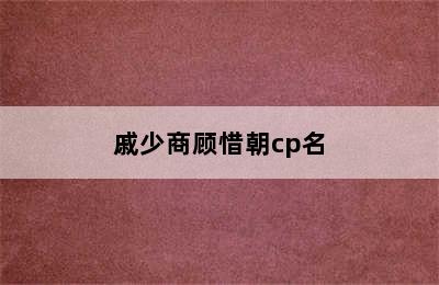 戚少商顾惜朝cp名