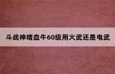 斗战神嗜血牛60级用火武还是电武