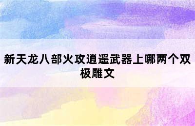 新天龙八部火攻逍遥武器上哪两个双极雕文