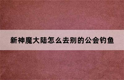 新神魔大陆怎么去别的公会钓鱼